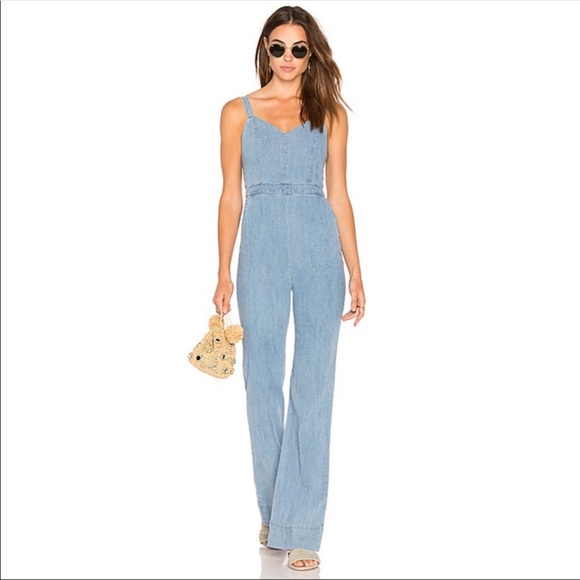 alice and olivia denim jumpsuit